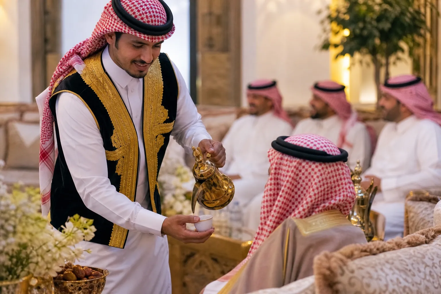 قهوجين للمناسبات في الرياض: ضيافة مرتبة من الاستقبال إلى الختام